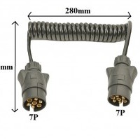 12v spiral electric extension cable with two 7pin male plugs, Amio intermediate cables